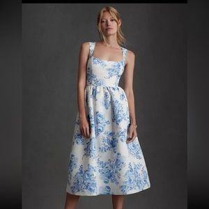 NWT Sachin & Babi Blaine Taffeta Square-Neck Midi Dress BHLDN Anthropologie Sz 4